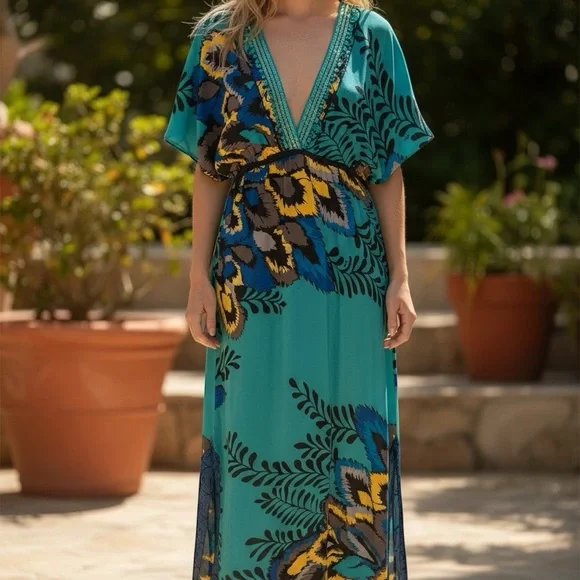 Hale Bob Multicolor Silk Dress - Picture 1 of 6